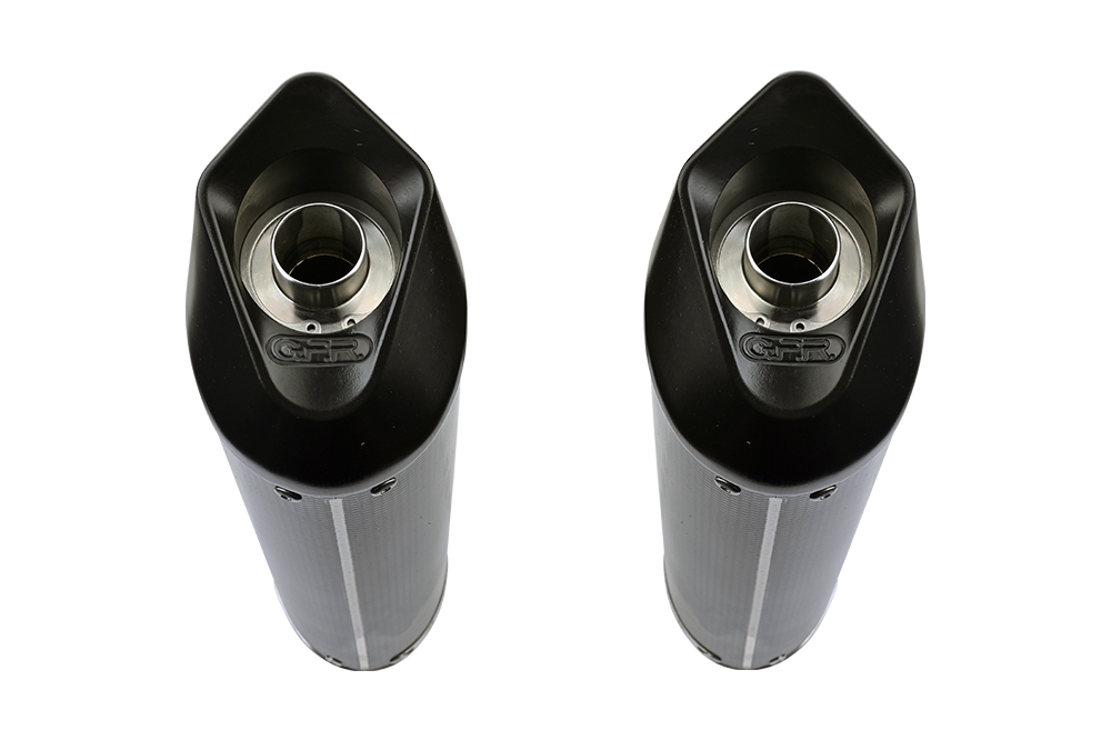 Escape compatible con Ducati Multistrada 1100 2007-2009, Furore Poppy, Par de terminales de escape homologados, con db killer extraíbles y tubos de conexión específicos 