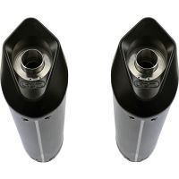 Escape compatible con Ducati Multistrada 1100 2007-2009, Furore Poppy, Par de terminales de escape homologados, con db killer extraíbles y tubos de conexión específicos 