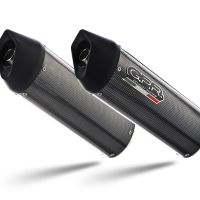 Escape compatible con Ducati Super Sport 800 S 2002-2007, Furore Poppy, Par de terminales de escape homologados, con db killer extraíbles y tubos de conexión específicos 