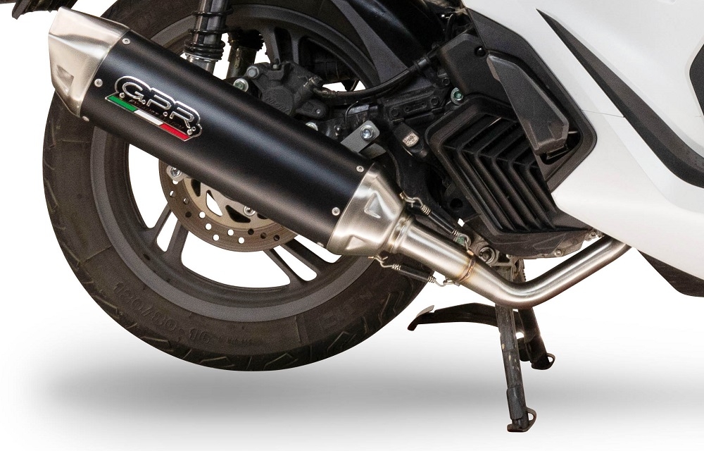 Escape compatible con Zontes M 350 2023-2025, Furore-X Scooter, Escape linea completa racing, con db killer extraíble 