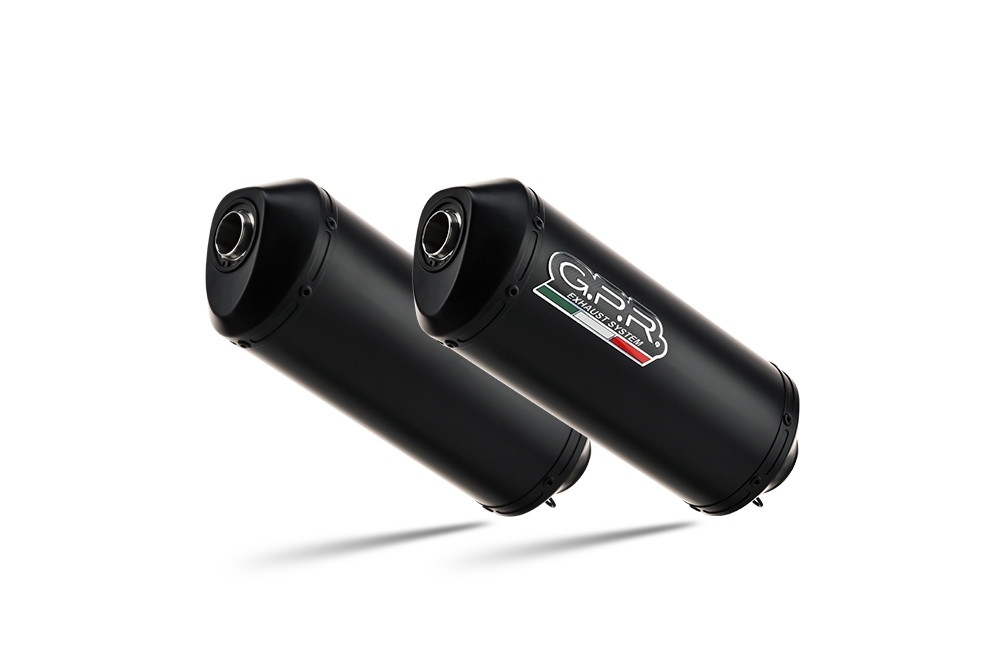 Escape compatible con Yamaha Bt Bulldog 1100 2002-2007, Ghisa , Par de terminales de escape homologados, con db killer extraíbles y tubos de conexión específicos 