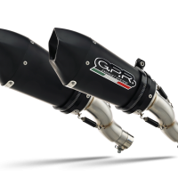 Escape compatible con Kawasaki Z 1000 2010-2013, Gpe Ann. Black titanium, Par de terminales de escape homologados, con db killer extraíbles y tubos de conexión específicos 