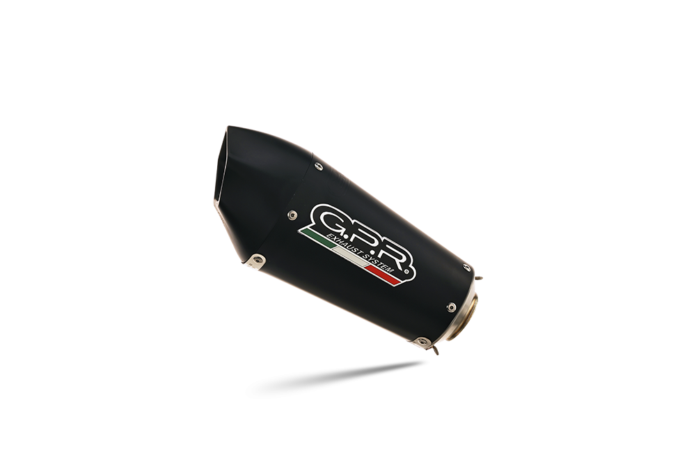 Escape compatible con Triumph Daytona 660 2023-2025, Gpe Ann. Black titanium, Escape completo homologado y legal, incluido db killer extraíble 