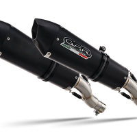 Escape compatible con Ducati Multistrada 620 2005-2007, Gpe Ann. Black titanium, Par de terminales de escape homologados, con db killer extraíbles y tubos de conexión específicos 