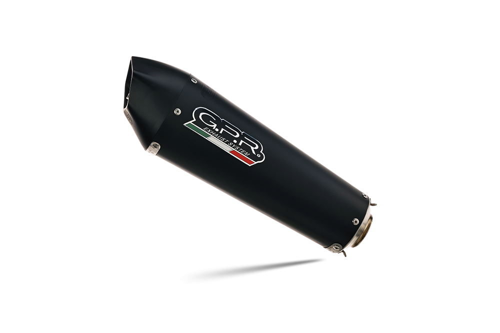 Escape compatible con Bmw F 900 XR-R 2020-2025, GP Evo4 Black Titanium, Escape legal, homologado, silenciador con db killer desmontable y tubo de conexión específico 