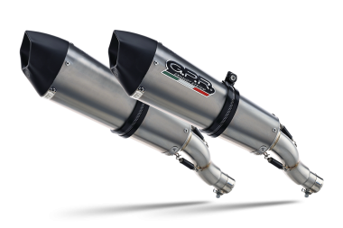 Escape compatible con Kawasaki Zzr 1400 2012-2016, Gpe Ann. titanium, Par de terminales de escape homologados, con db killer extraíbles y tubos de conexión específicos 