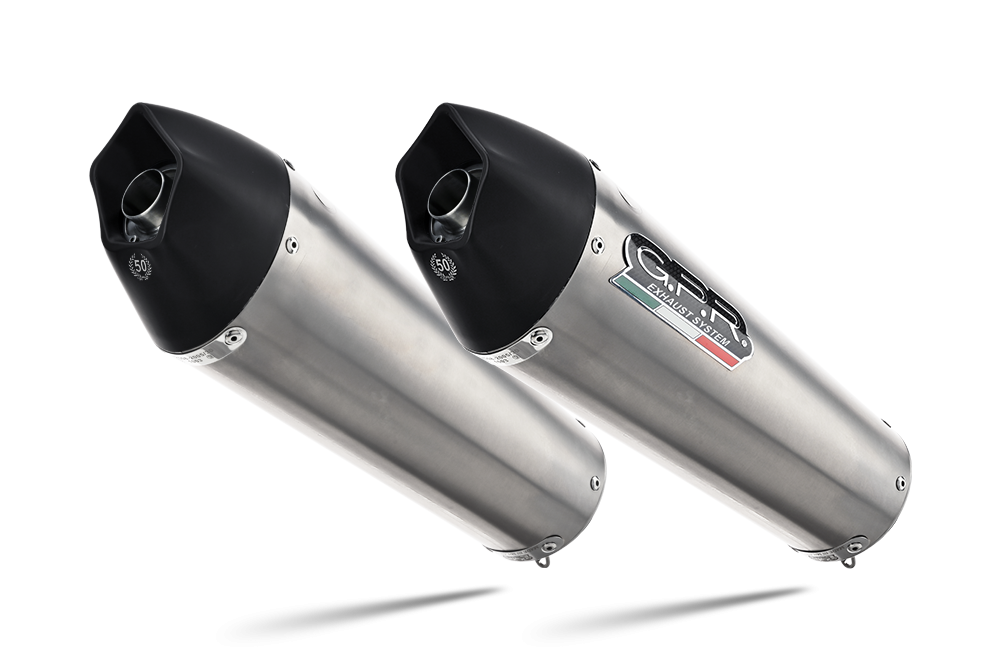 Escape compatible con Aprilia Shiver 750 Gt 2007-2016, Gpe Ann. titanium, Par de terminales de escape homologados, con db killer extraíbles y tubos de conexión específicos 