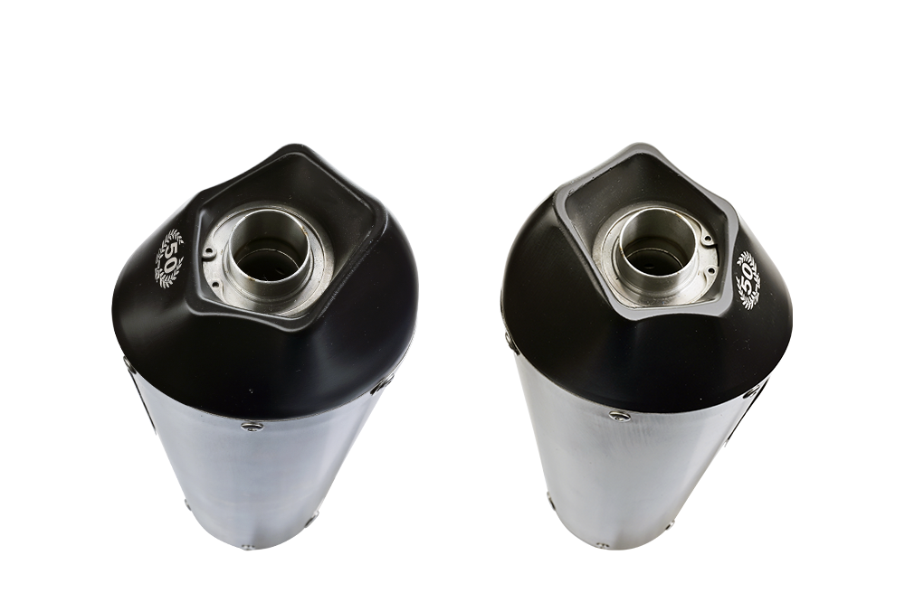 Escape compatible con Aprilia Shiver 750 Gt 2007-2016, Gpe Ann. titanium, Par de terminales de escape homologados, con db killer extraíbles y tubos de conexión específicos 