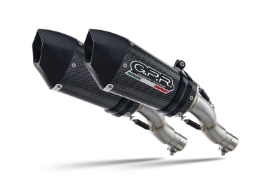 Escape compatible con Ducati Hypermotard 1100 -1100 Evo 2007-2012, Gpe Ann. Poppy, Par de terminales de escape homologados, con db killer extraíbles y tubos de conexión específicos 