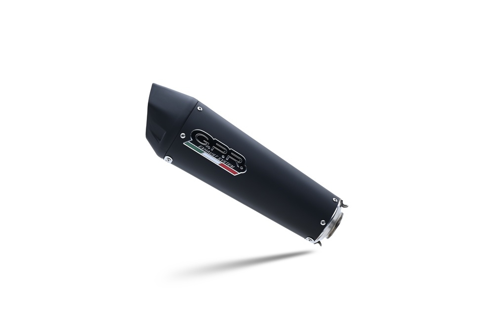 GPR escape compatible con  Benelli Trk 702  2023-2024, New Grand Prix Evo Black Titanium, Escape legal, homologado, silenciador con db killer desmontable y tubo de conexión específico 