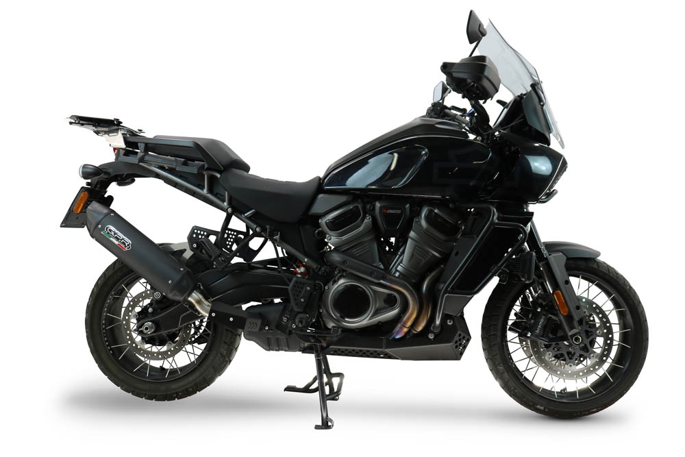 GPR escape compatible con Harley Davidson Pan America 1250 2020-2024, Furore-X Titanio Nero, Escape legal, homologado, silenciador con db killer desmontable y tubo de conexión específico 