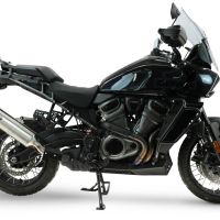 GPR escape compatible con Harley Davidson Pan America 1250 2020-2024, Satinox , Escape legal, homologado, silenciador con db killer desmontable y tubo de conexión específico 