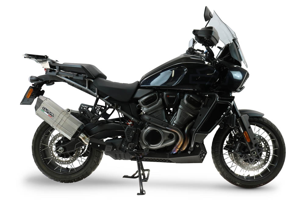 GPR escape compatible con Harley Davidson Pan America 1250 2020-2024, Hyper Sonic Titanium, Escape legal, homologado, silenciador con db killer desmontable y tubo de conexión específico 