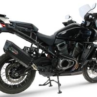 GPR escape compatible con Harley Davidson Pan America 1250 2020-2024, Hyper Sonic Black Titanium, Escape legal, homologado, silenciador con db killer desmontable y tubo de conexión específico 
