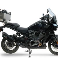 GPR escape compatible con Harley Davidson Pan America 1250 2020-2024, Hyper Sonic Black Titanium, Escape legal, homologado, silenciador con db killer desmontable y tubo de conexión específico 