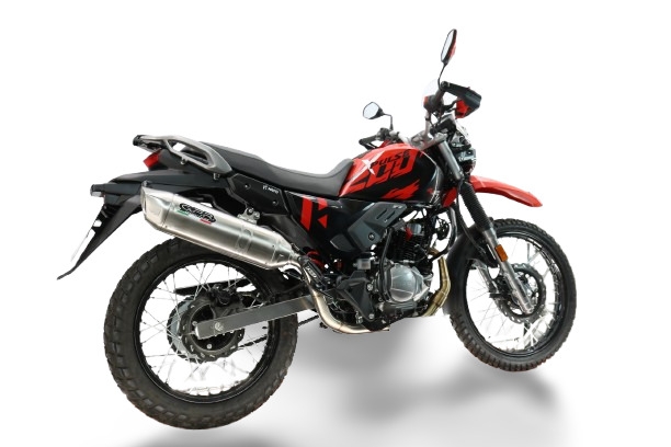 GPR escape compatible con Hero Xpulse 200 4V 2021-2024, Furore-X Acciaio Inox, Silenciador homologado para ruido, escape completo con catalizador y db killer 