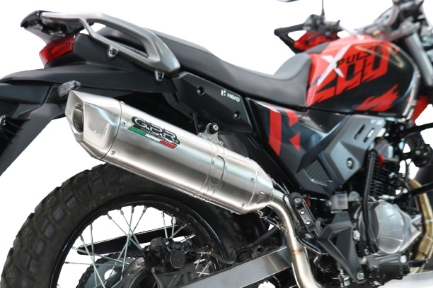 GPR escape compatible con Hero Xpulse 200 4V 2021-2024, Furore-X Acciaio Inox, Silenciador homologado para ruido, escape completo con catalizador y db killer 