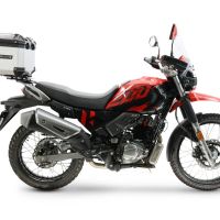 Baúl GPR TECH compatible con  Hero Xpulse 200 4V 2025/2026 E5 plus Baúl Alpi-Tech en aluminio color plata con placa específica incluida Capacidad Litros 26