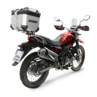 Baúl GPR TECH compatible con  Hero Xpulse 200 BS6 4V 2021/2024 E5 Baúl Alpi-Tech en aluminio color plata con placa específica incluida Capacidad Litros 26