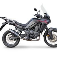 Escape compatible con Honda XL750 TRANSALP 750 2024-2025, Dual Poppy, Escape legal, homologado, silenciador con db killer desmontable y tubo de conexión específico 