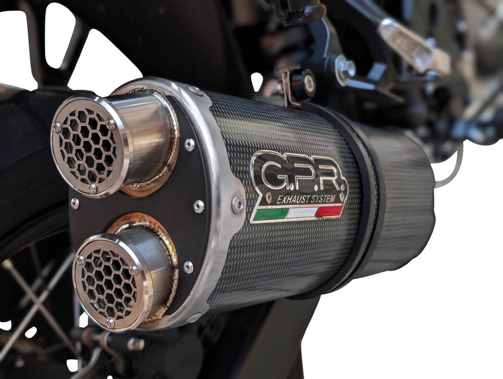 Escape compatible con Honda XL750 TRANSALP 750 2024-2025, Dual Poppy, Escape legal, homologado, silenciador con db killer desmontable y tubo de conexión específico 