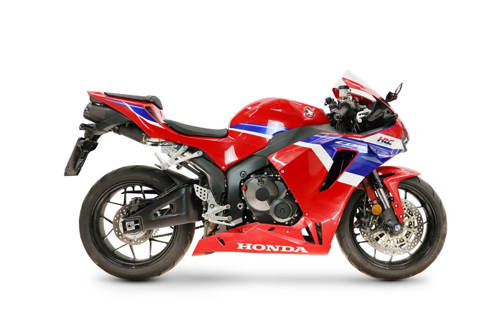 GPR escape compatible con Honda Cbr 600 Rr  2024-2026, M3 Black Titanium, Escape homologado, legal, con db killer extraíble, tubo de conexión y catalizador 