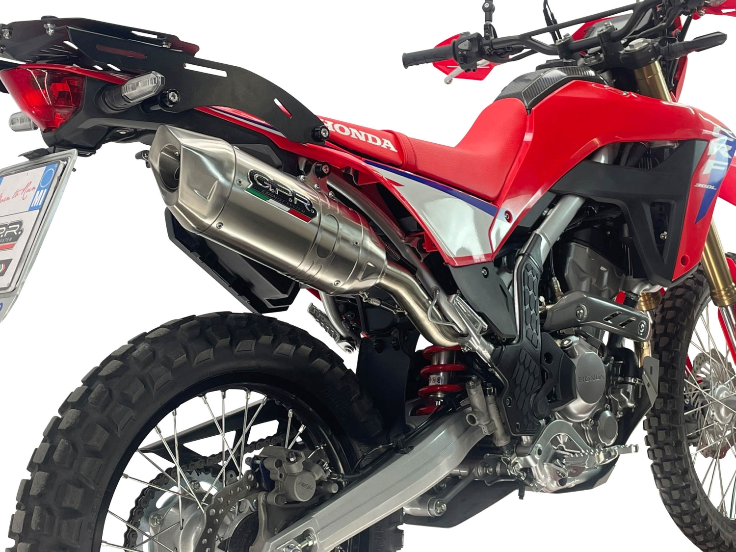 GPR escape compatible con Honda Crf 300 L - Rally 2025-2026, Furore-X Inox, Escape racing, silenciador con db killer y tubos de conexión 