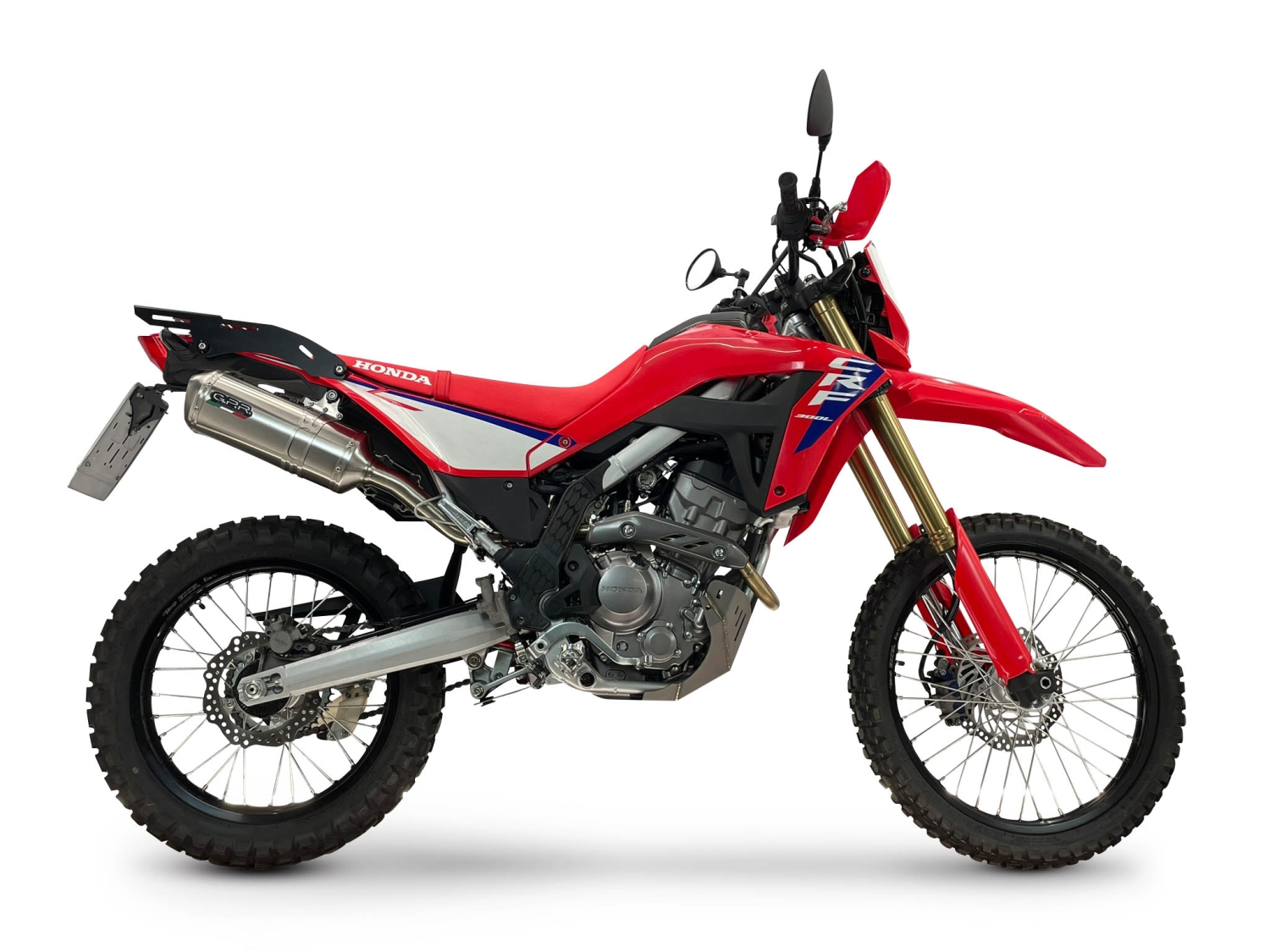 GPR escape compatible con Honda Crf 300 L - Rally 2021-2024, Satinox , Escape racing, silencioso con tubo de conexión 