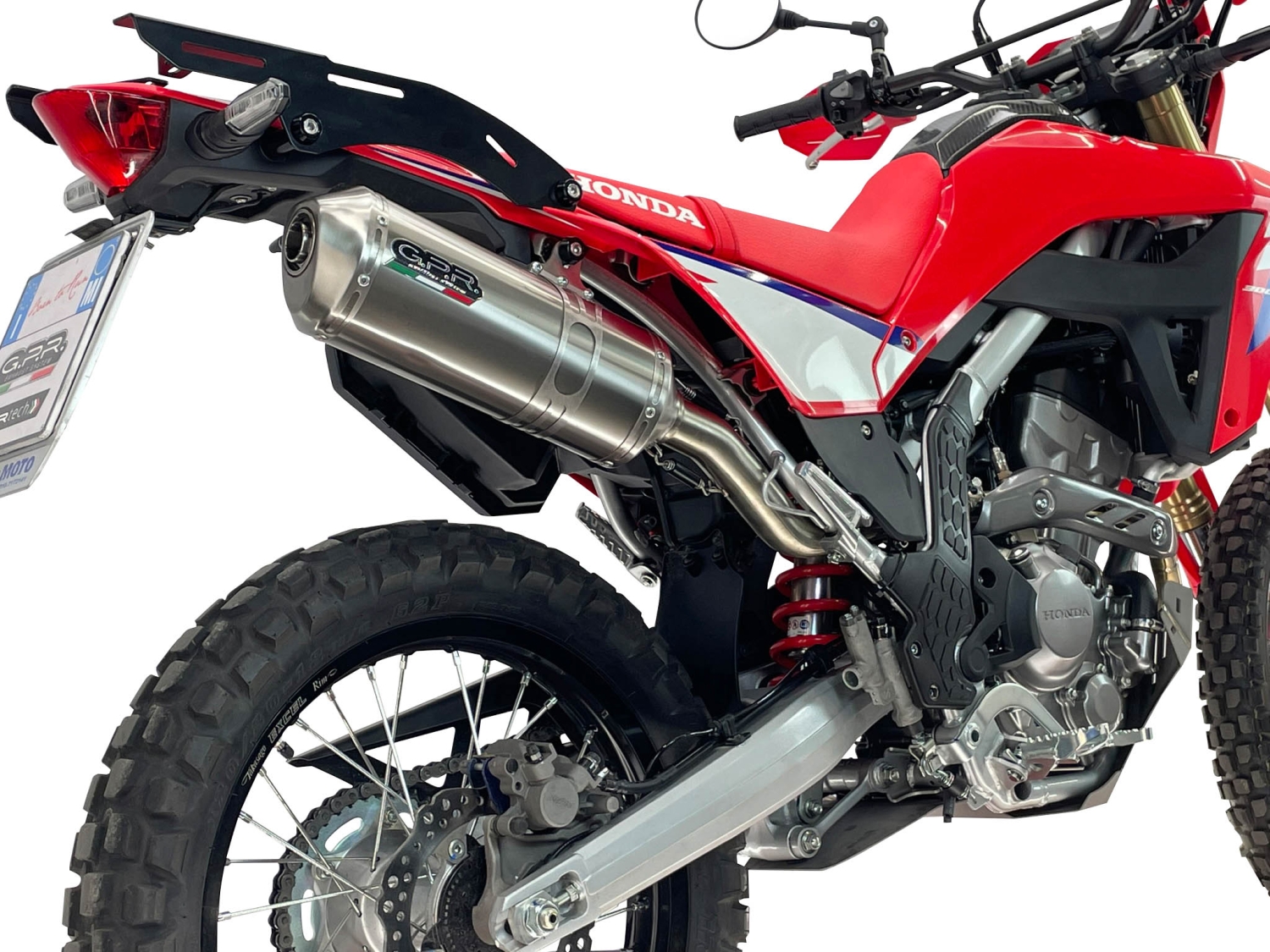 GPR escape compatible con Honda Crf 300 L - Rally 2021-2024, Satinox , Escape racing, silencioso con tubo de conexión 