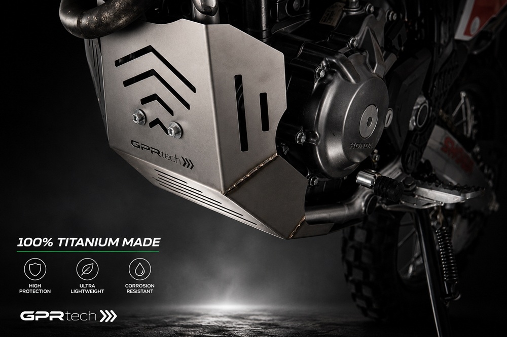 GPR TECH compatible con  Honda Crf 300 L / Rally 2025/2026 e5 plus Protección del motor en titanio 