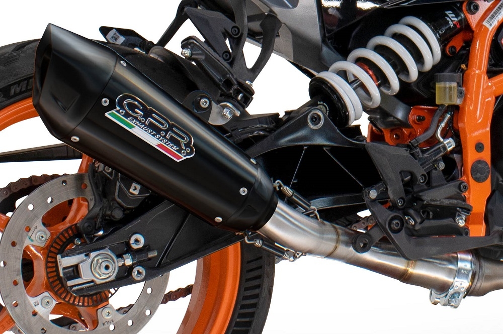 Escape compatible con Husqvarna Svartpilen 250 2024-2025, GP-Revo Black Titanium, Escape legal, homologado, silenciador con db killer desmontable y tubo de conexión específico 