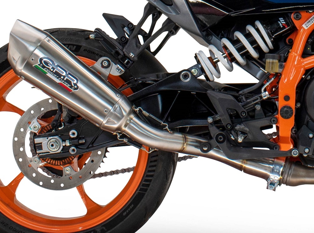 Escape compatible con Husqvarna Vitpilen 125 2024-2025, GP-Revo Titanium, Escape legal, homologado, silenciador con db killer desmontable y tubo de conexión específico 