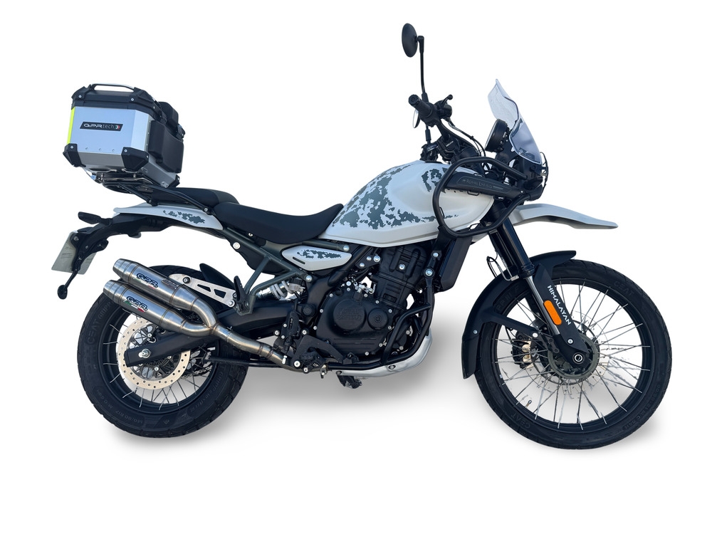 GPR escape compatible con Royal Enfield Guerrilla 450  2024-2025, Deeptone Duplex, Par de terminales de escape homologados, con db killer extraíbles y tubos de conexión específicos 
