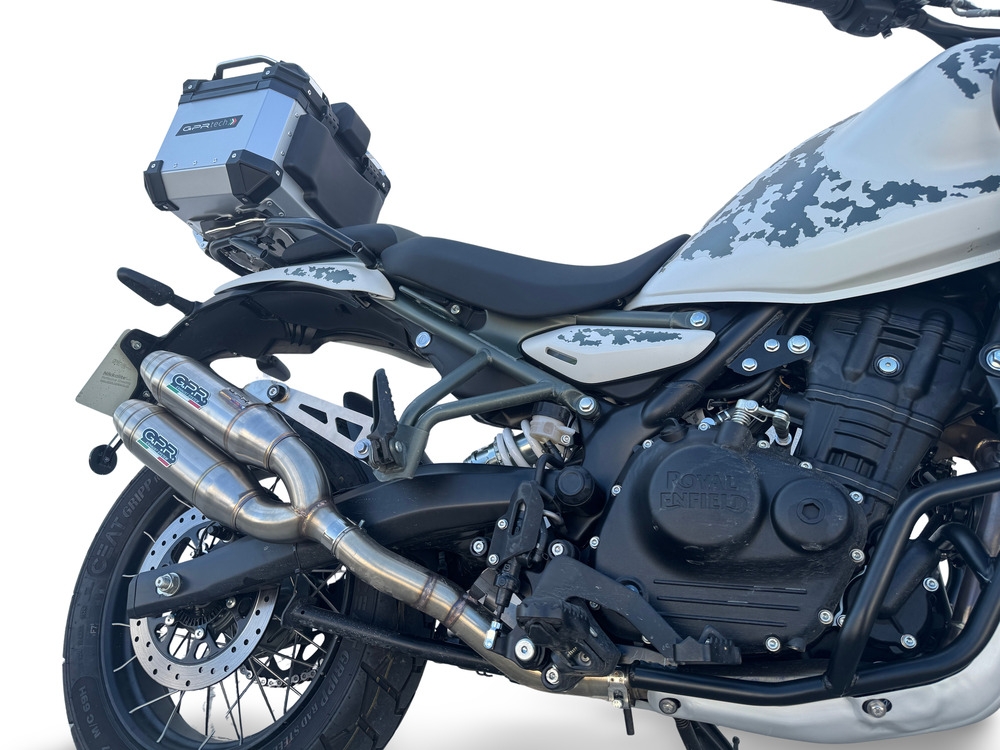 GPR escape compatible con Royal Enfield Guerrilla 450  2024-2025, Deeptone Duplex, Par de terminales de escape homologados, con db killer extraíbles y tubos de conexión específicos 