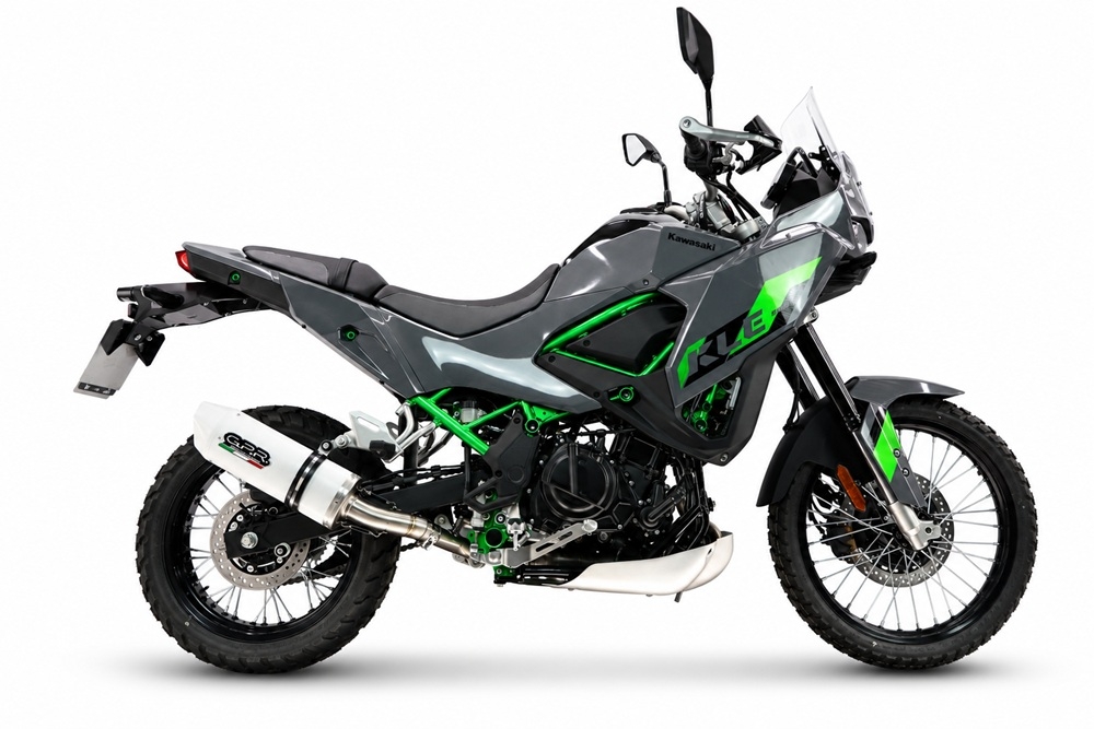 GPR escape compatible con Kawasaki KLE 500 2026-2027, Albus Ceramic, Escape legal, homologado, silenciador con db killer desmontable y tubo de conexión específico 