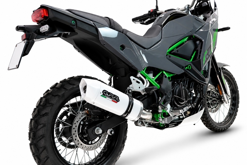 GPR escape compatible con Kawasaki KLE 500 2026-2027, Albus Ceramic, Escape legal, homologado, silenciador con db killer desmontable y tubo de conexión específico 