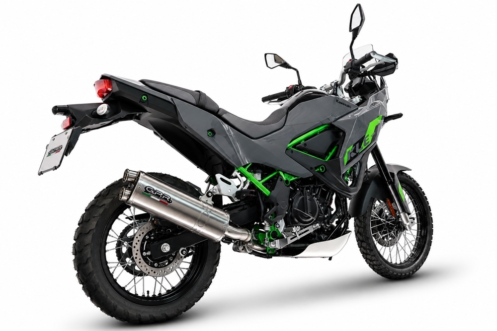 GPR escape compatible con Kawasaki KLE 500 2026-2027, Dual Inox, Escape racing, silencioso con tubo de conexión 