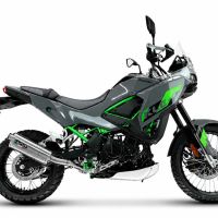 GPR escape compatible con Kawasaki KLE 500 2026-2027, Dune Triovale Titanio, Escape legal, homologado, silenciador con db killer desmontable y tubo de conexión específico 