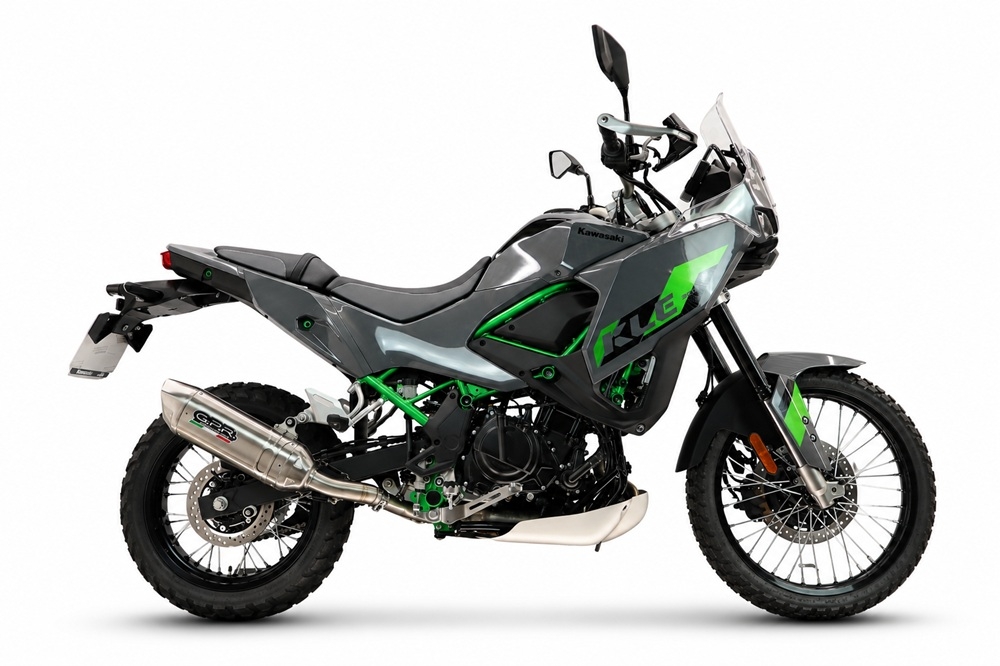 GPR escape compatible con Kawasaki KLE 500 2026-2027, Furore-X Acciaio Inox, Escape legal, homologado, silenciador con db killer desmontable y tubo de conexión específico 
