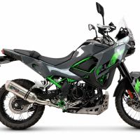 GPR escape compatible con Kawasaki KLE 500 2026-2027, PENTA ADVENTURE FULL TITANIUM, Escape legal, homologado, silenciador con db killer desmontable y tubo de conexión específico 