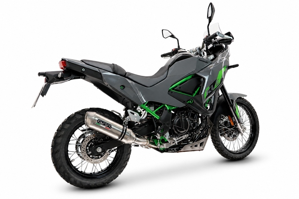 GPR escape compatible con Kawasaki KLE 500 2026-2027, PENTA ADVENTURE FULL TITANIUM, Escape legal, homologado, silenciador con db killer desmontable y tubo de conexión específico 