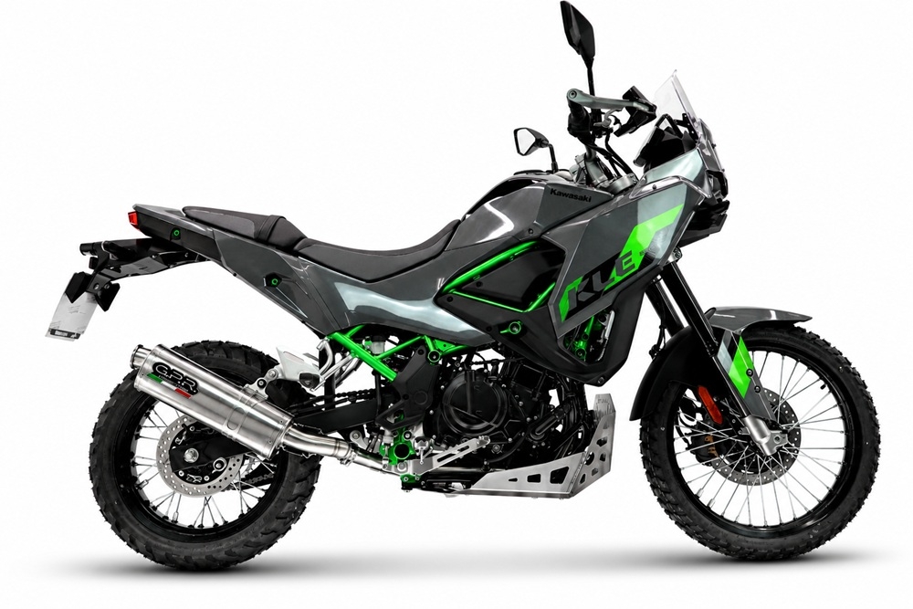 GPR escape compatible con Kawasaki KLE 500 2026-2027, Trioval, Escape legal, homologado, silenciador con db killer desmontable y tubo de conexión específico 