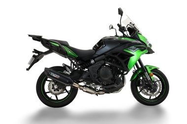Escape compatible con Kawasaki Versys 650 2023-2025, Furore-X Titanio Nero, Silenciador homologado para ruido, escape completo con catalizador y db killer 