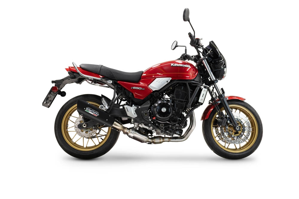 GPR escape compatible con  Kawasaki Z 650 RS 2024-2025, GP-Revo Black Titanium, Silenciador homologado para ruido, escape completo con catalizador y db killer 