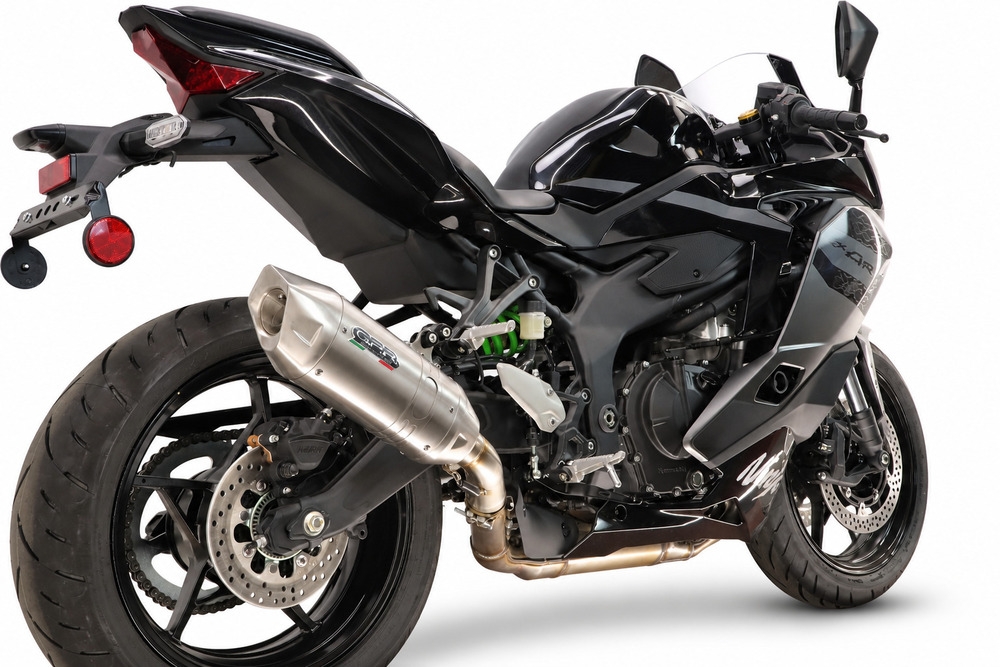 GPR escape compatible con Kawasaki Ninja ZX-4R 2023-2026, Furore-X Acciaio Inox, Escape legal, homologado, silenciador con db killer desmontable y tubo de conexión específico 