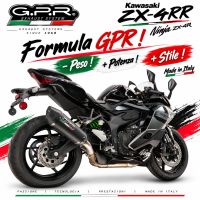 GPR escape compatible con Kawasaki Ninja ZX-4R 2023-2026, GP-Revo Black Titanium, Escape legal, homologado, silenciador con db killer desmontable y tubo de conexión específico 