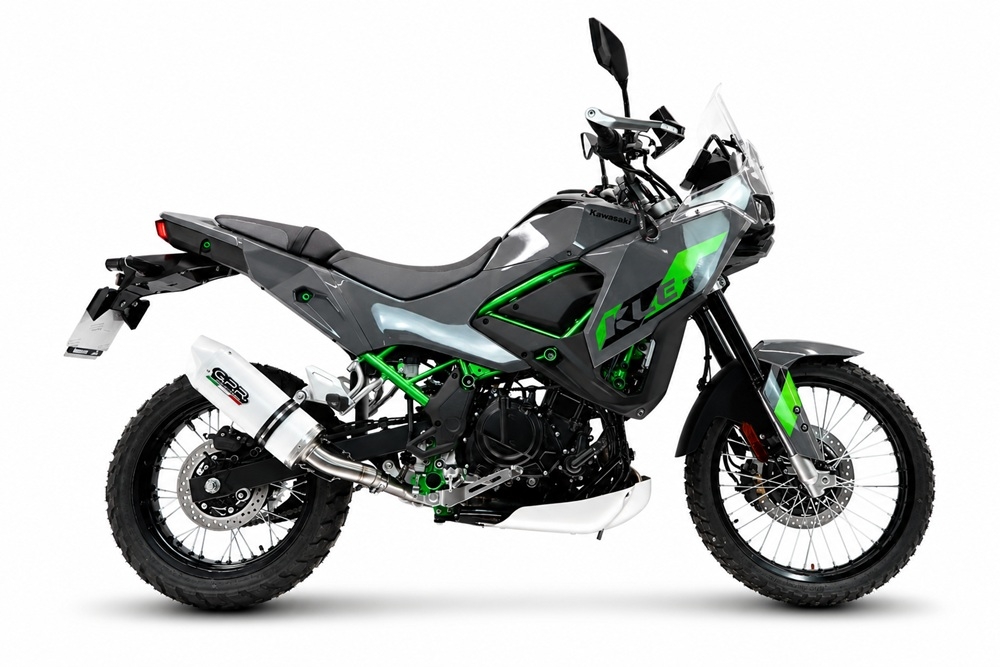 GPR escape compatible con Kawasaki KLE 500 2026-2027, Albus Ceramic, Escape legal, homologado, silenciador con db killer desmontable y tubo de conexión específico 