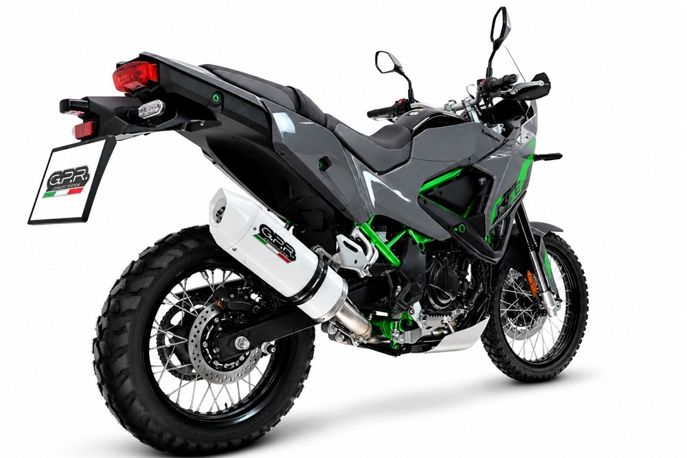 GPR escape compatible con Kawasaki KLE 500 2026-2027, Albus Ceramic, Escape legal, homologado, silenciador con db killer desmontable y tubo de conexión específico 