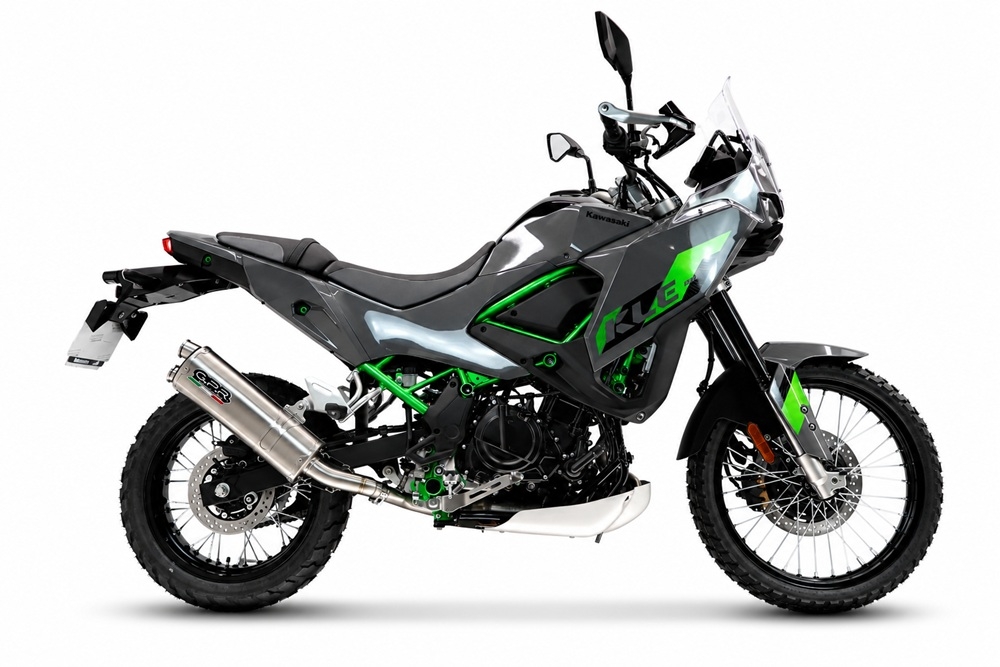 GPR escape compatible con Kawasaki KLE 500 2026-2027, Dual Inox, Escape racing, silencioso con tubo de conexión 