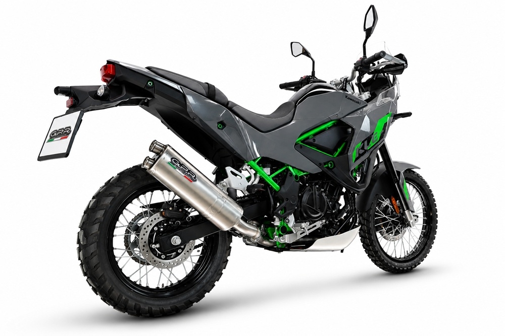 GPR escape compatible con Kawasaki KLE 500 2026-2027, Dual Inox, Escape racing, silencioso con tubo de conexión 